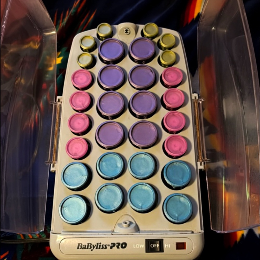 BaBylissPRO Titanium Hair Roller Set with Multicolor Rollers and sizes